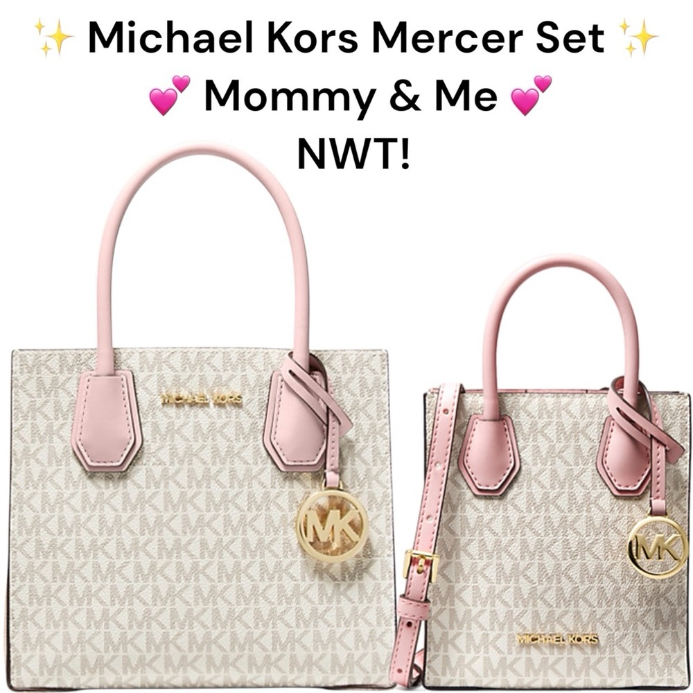 💝 NWT Michael Kors Mercer “Mommy & Me” Crossbody Purses • XS + Medium Satchels 💝